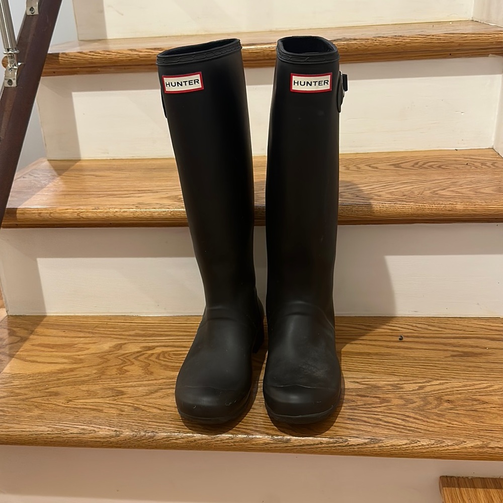 Perfect Condition Matte Black Tall Hunter Rain Boots